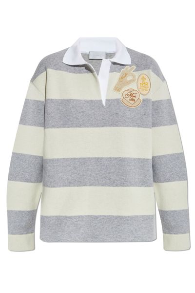 Moncler Striped Knitted Polo Shirt