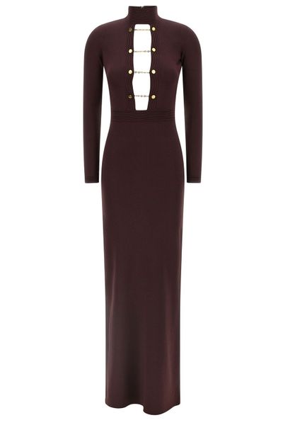 Elisabetta Franchi Jewel Cufflinks Knit Dress