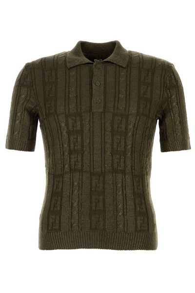 Fendi Short Sleeved Knitted Polo Shirt