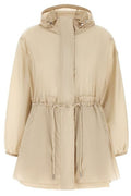 Moncler Weteau Ruched Hooded Rain Jacket