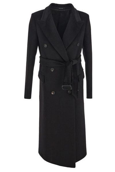 Tagliatore Belted-Waist Double-Breasted Coat