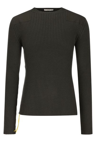 Fendi Long Sleeved Ribbed-Knit Sweater