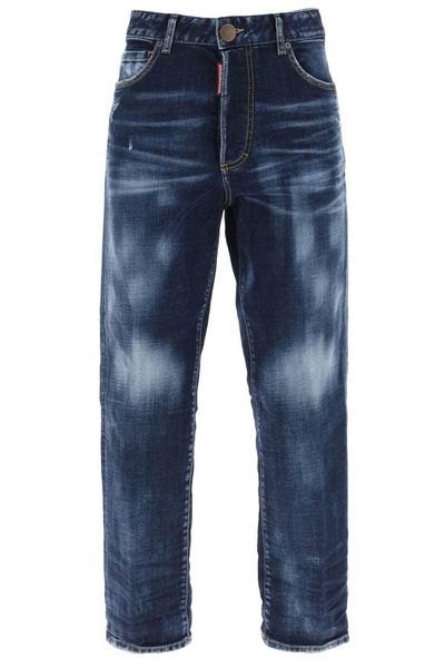 Dsquared2 Straight-Leg Distressed Cropped Jeans