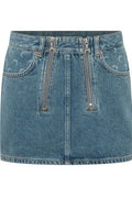 Marine Serre Crescent-Pattern Zipped Mini Skirt