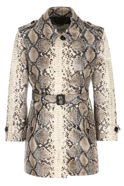 Burberry Belted Printed Short Coat