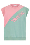 Versace Logo Panel Sleeveless T-Shirt