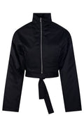 Alaïa Cropped Belted Bomber Jacket
