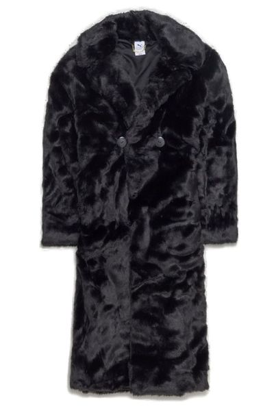 Puma Faux Fur Double-Breasted Coat