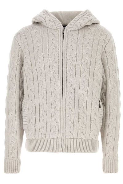 Dolce & Gabbana Zipped Cable-Knit Hoodie