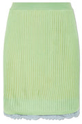 Versace Ribbed Lace-Trim Knitted Skirt