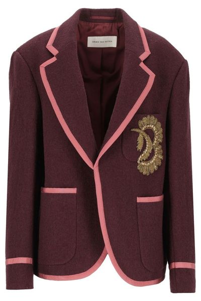 Dries Van Noten Bougia Embroidered Trim Blazer
