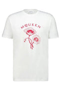 Alexander McQueen Logo Flower Printed Crewneck T-Shirt