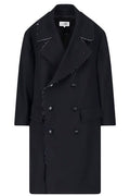 MM6 Maison Margiela Raw-Edge Double Breasted Coat