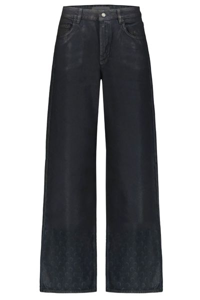 Marine Serre Moon Waxed Denim High-Waist Flare Jeans