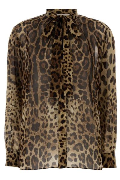 Dolce & Gabbana Tie-Neck Printed Top