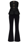Self-Portrait Taffeta Bandeau Jumpsuit