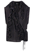 Dries Van Noten Striped Ruffled Top