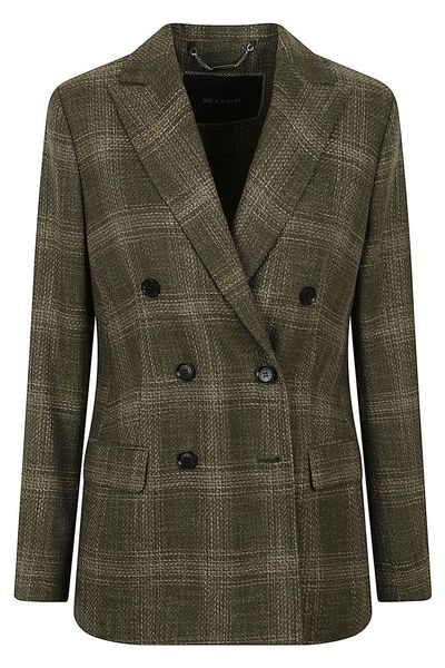 Kiton Checked Double-Breasted Blazer