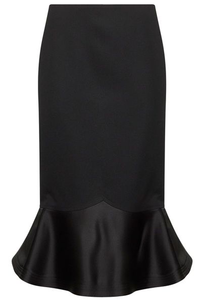 Fendi High Waist Peplum-Hem Midi Skirt