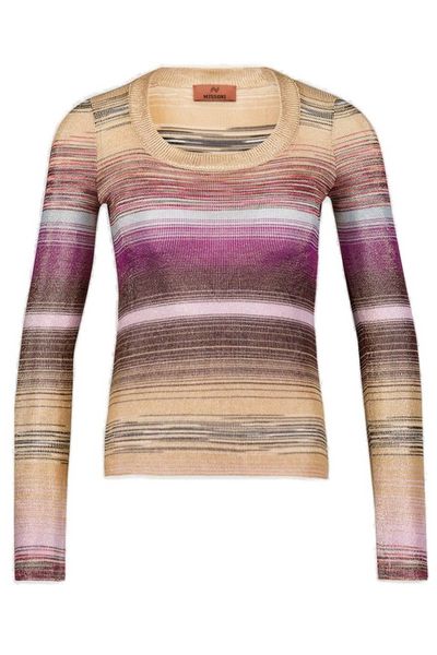 Missoni Lamé-Effect Crewneck Striped Jumper