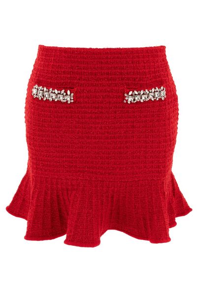 Self-Portrait Textured Knit Mini Skirt