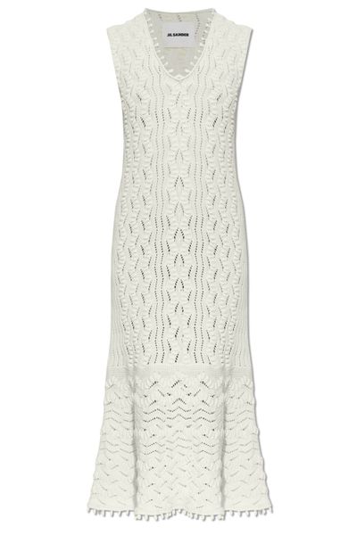 Jil Sander V-Neck Sleeveless Knitted Dress