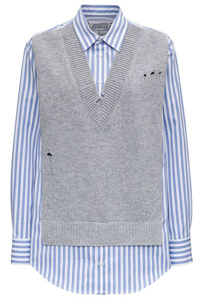 Maison Margiela Distressed Vest Layered Shirt