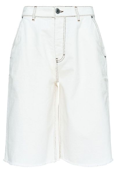 AMI Logo Patch Wide Fit Denim Shorts