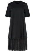 Moncler Layered Short Sleeved Midi Dress