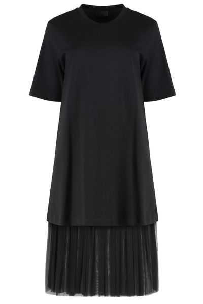 Moncler Layered Short Sleeved Midi Dress