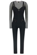 Elisabetta Franchi Tulle Long-Sleeved Jumpsuit