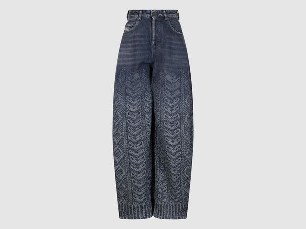 Diesel Patterned Wide-Leg Jeans