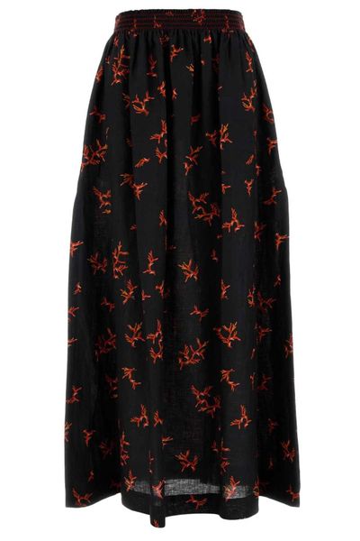 Fendi Coral Printed Elasticated Waist Skirt