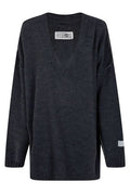MM6 Maison Margiela Logo Patch V-Neck Jumper