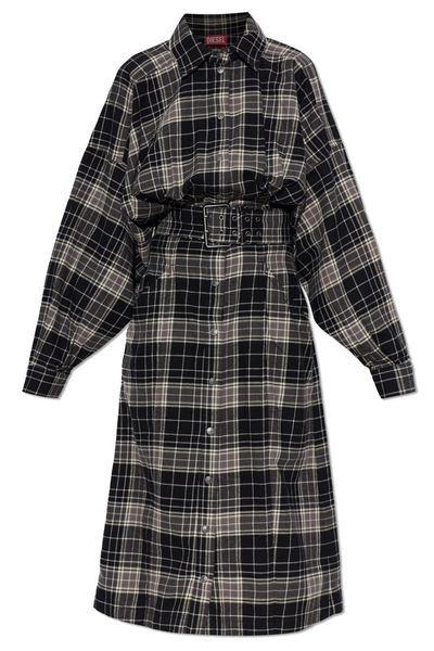 Diesel Edalus Belted Check Shirt Dress