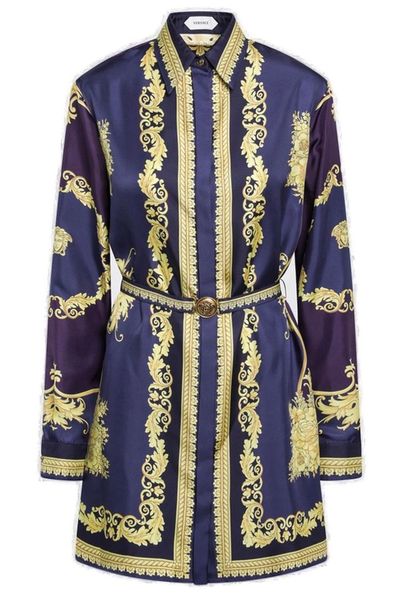 Versace Printed Twill Mini Dress