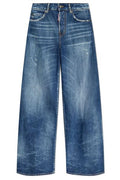Dsquared2 Distressed Wide-Leg Denim Jeans
