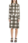 Burberry Ribbon-Check Pleated Midi Dress