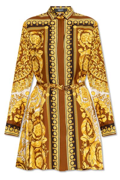 Versace Pattern-Printed Belted Dress