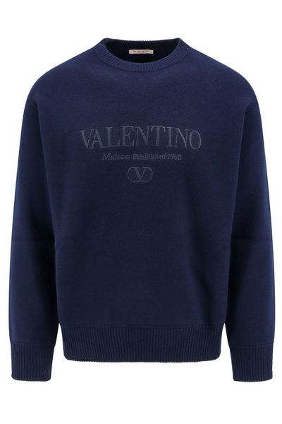 Valentino Logo Embroidered Crewneck Jumper