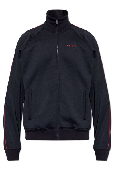 Alexander McQueen Logo Embroidered Zip-Up Sweatshirt