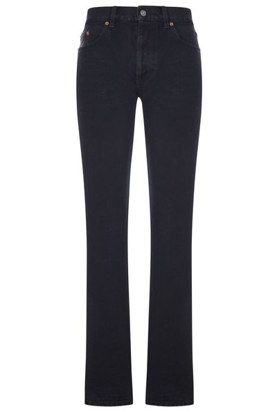 Saint Laurent Button Detailed Straight Leg Jeans