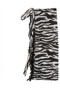 The Attico Zebra Printed Fringed Skirt