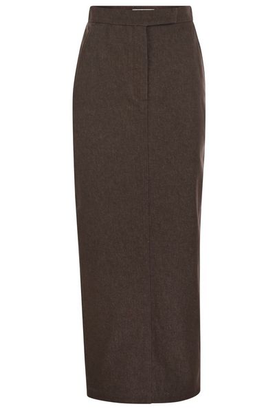 Max Mara Pianosa Button Detailed Back-Slit Skirt
