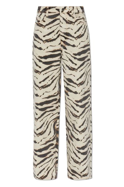 Ganni Zebra Denim Lari Wide Jeans