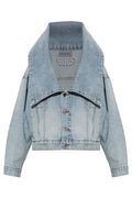 Balenciaga Wide-Collar Denim Jacket
