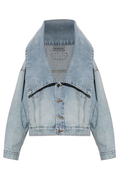 Balenciaga Wide-Collar Denim Jacket