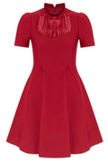 Alexander McQueen Lace-Panelled Flared Mini Dress