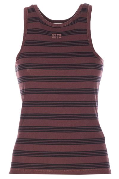 Ganni Sleeveless Striped Ribbed Tank Top
