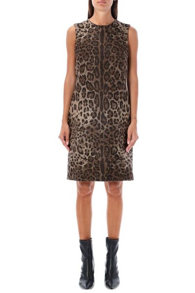 Dolce & Gabbana Leopard Jacquard Midi Dress